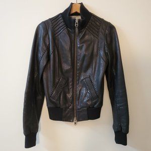 MACKAGE FOR ARITZIA Black Lamb Leather Bomber